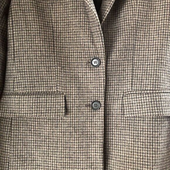 ZARA Oversized Two Button Plaid Blazer Jacket w/Elbow Patches Size XS - Picture 6 of 16